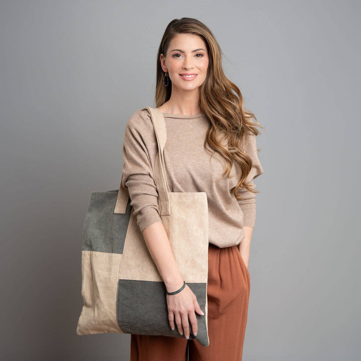 Nikole Patchwork Denim Handbag