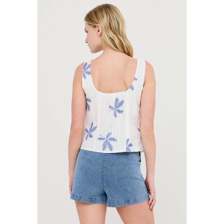 Sleeveless Square Neck Ruffle Top