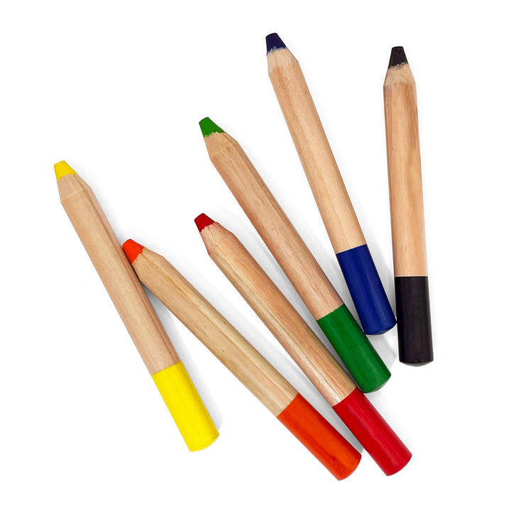 Extra Large Watercolor Pencils - 6 Eco-Friendly Colors