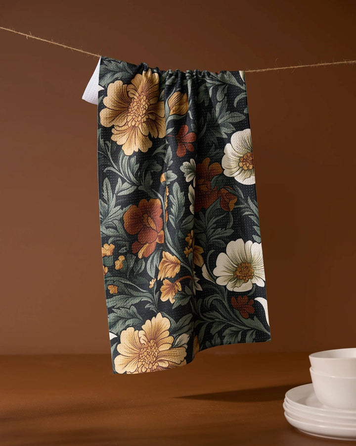 Classic Floral Tea Towel by Geometry