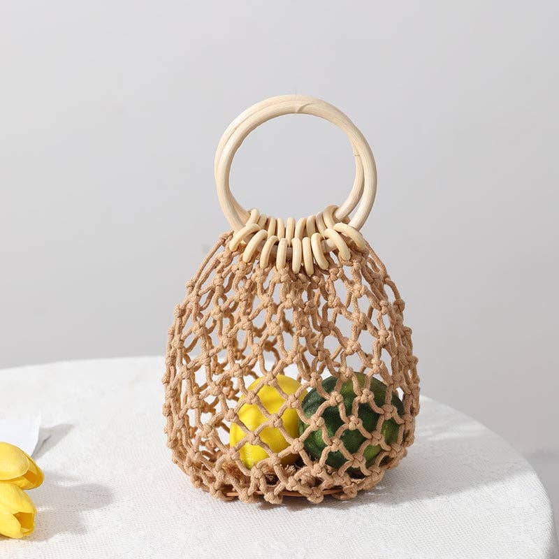 Round Handle Beach Handbag