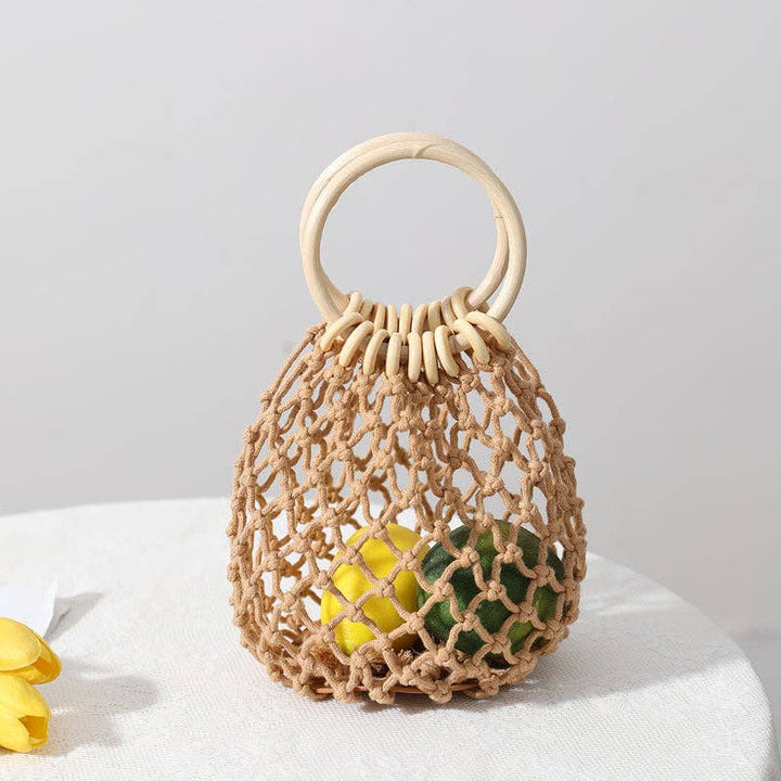 Round Handle Beach Handbag