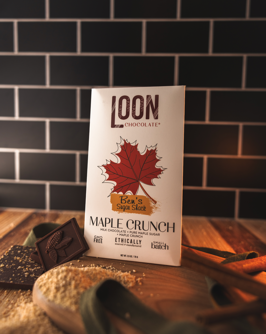Milk Chocolate Maple Crunch Bar from Loon Chocolate