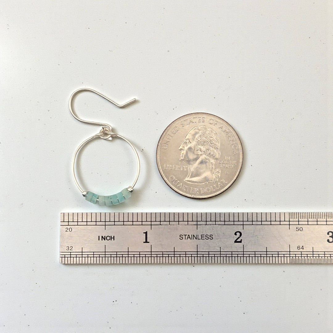 Green Aventurine Gemstone Gold Hoop Earrings