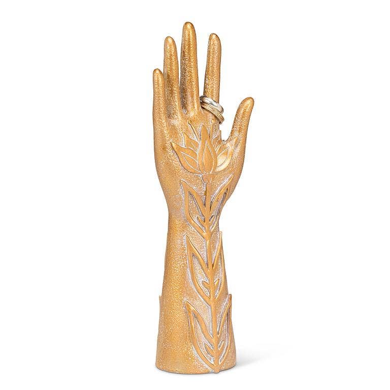 Gold Flower Hand Jewelry Holder