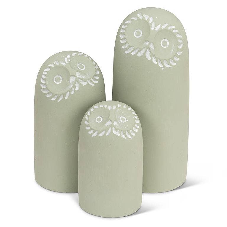 Pale Green Modern Owl - 3 Sizes