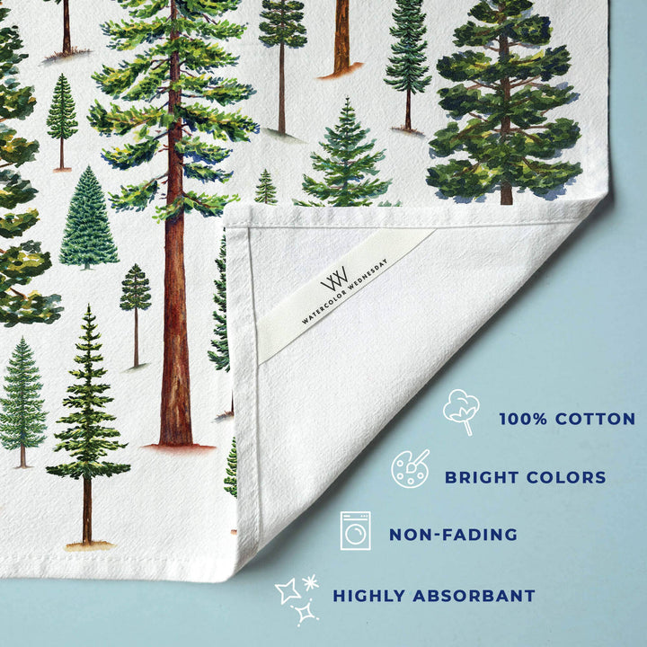 Evergreen Trees Tea Towel