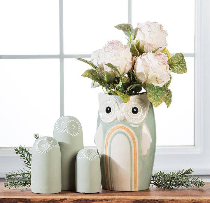 Pale Green Modern Owl - 3 Sizes