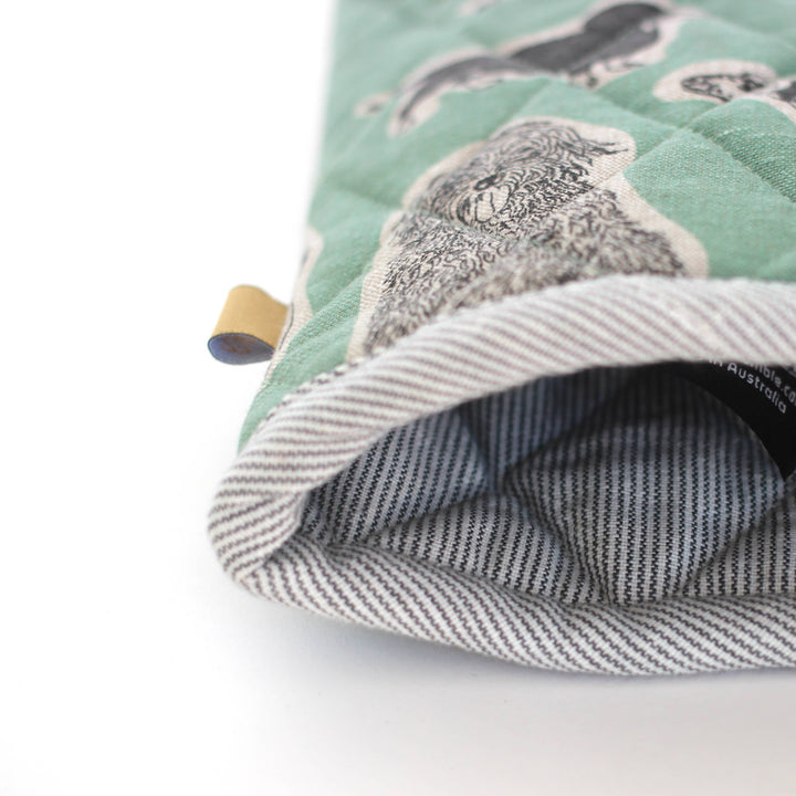 Oven Glove - Dog Print Aqua Storm