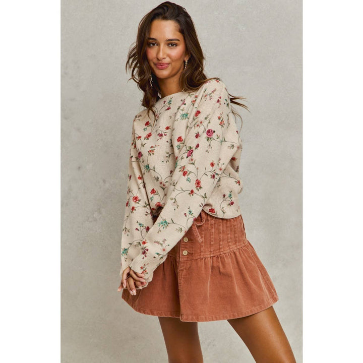 Mineral Wash Cord Flared Mini Skirt