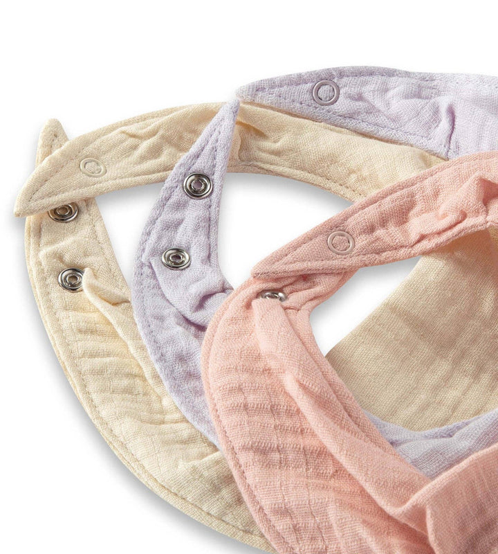 Organic Cotton Baby Bandana Bibs set of 5 Pink/Sand