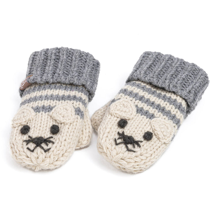 Knitted Cat Mittens for Toddlers & Kids