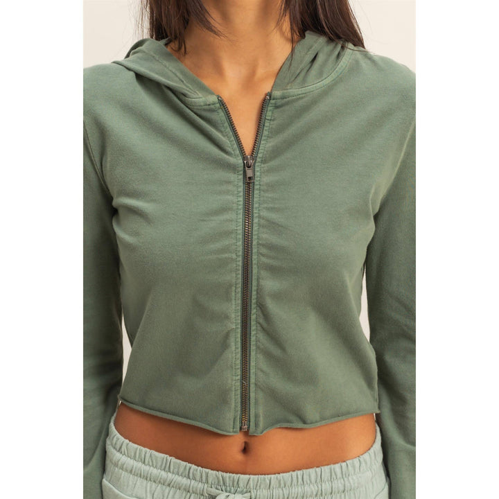 Zip Up Cropped Hoodie