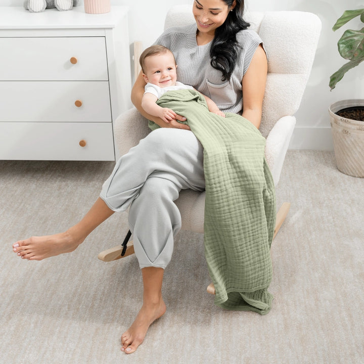 Sage Muslin Cotton Blankets by Comfy Cubs