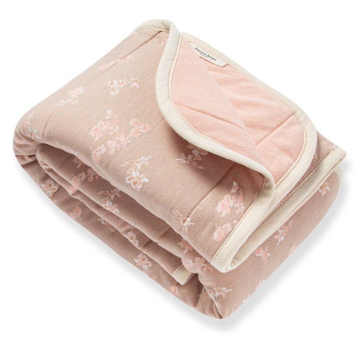 Whimsical Floral Organic Cotton Reversible Baby Blanket