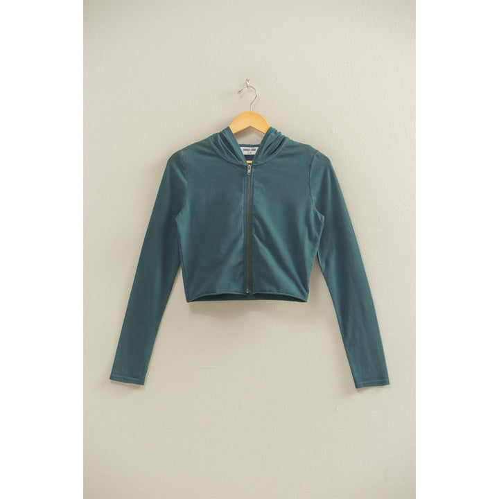Zip Up Cropped Hoodie