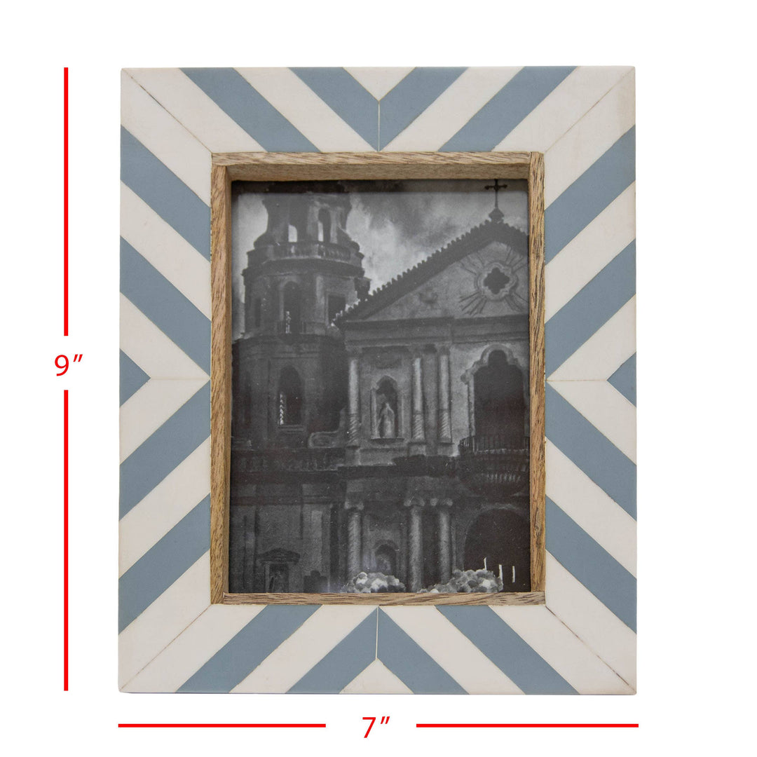 Alya 5x7 Photo Coastal Blue and White Picture Frame