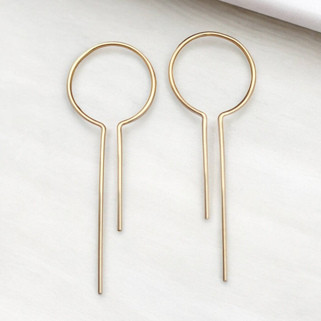 14k Gold Filled Keyhole Threader Earrings