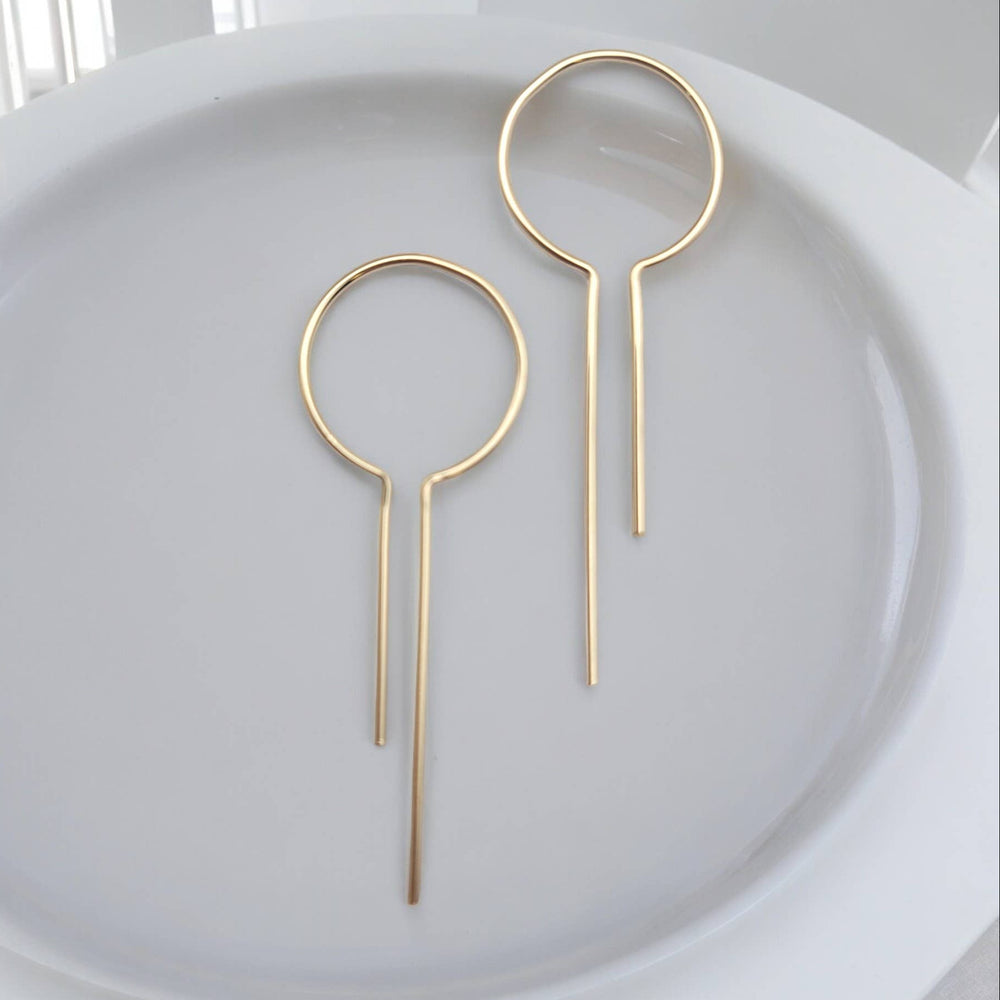 14k Gold Filled Keyhole Threader Earrings