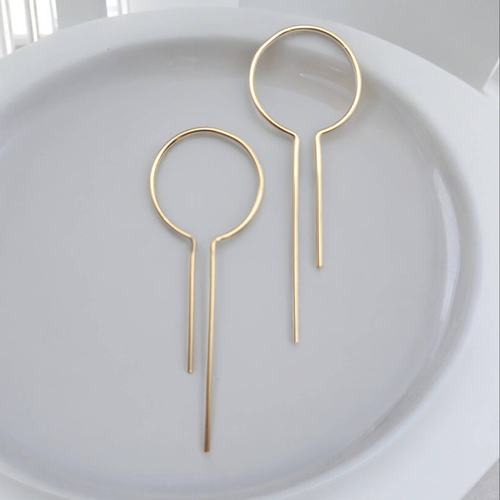 14k Gold Filled Keyhole Threader Earrings