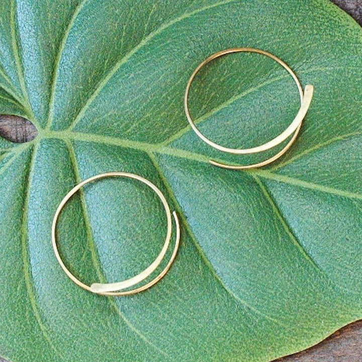 Brass Spiral Hoop Earring