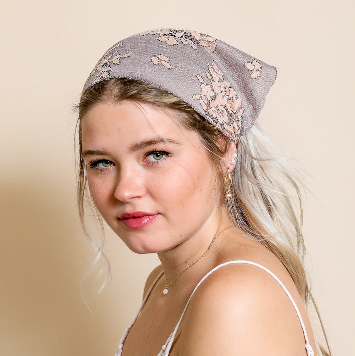 Bohemian Floral Lace Headscarf