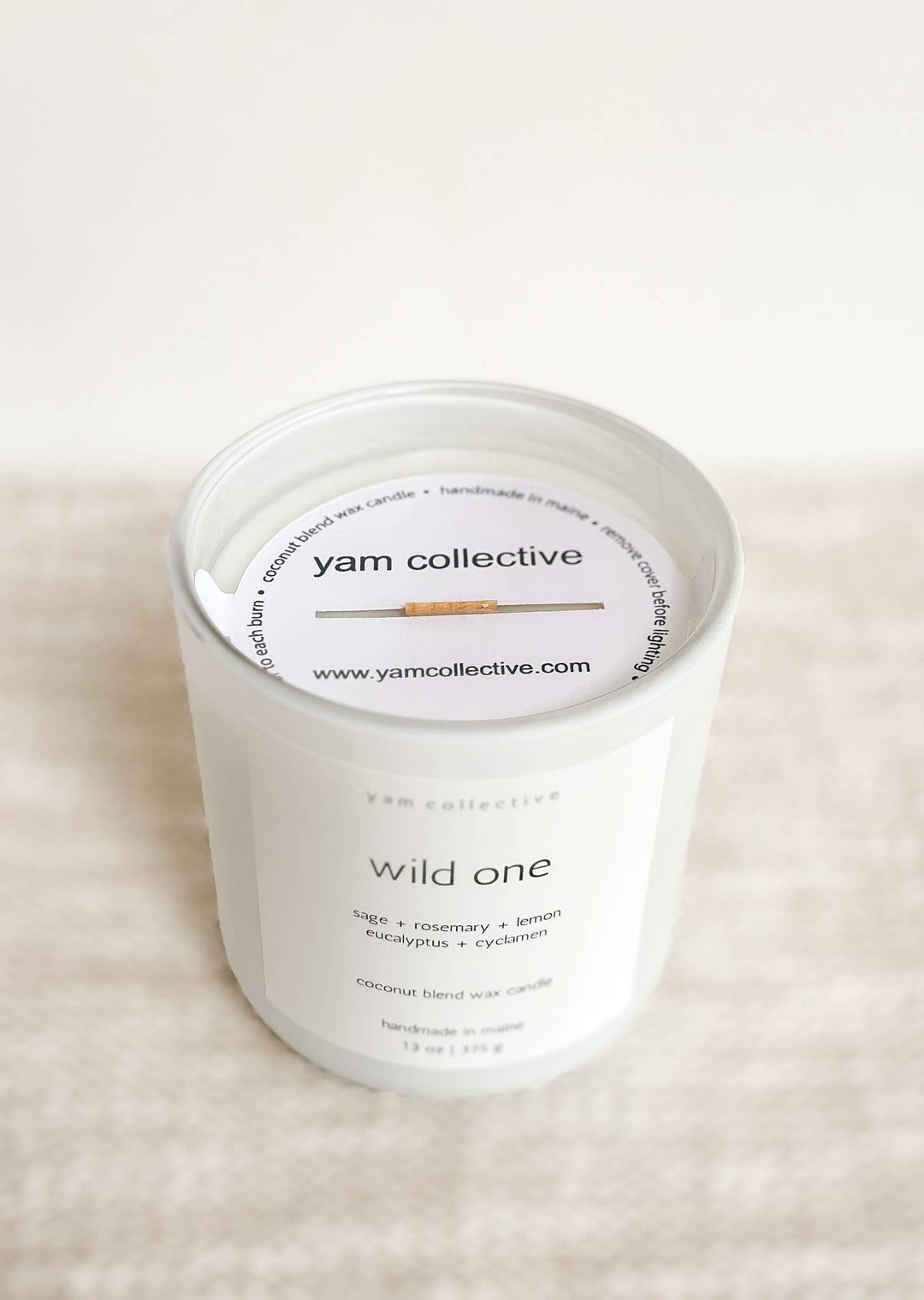 Live Free Lilac + Birch Matte White Glass Candle