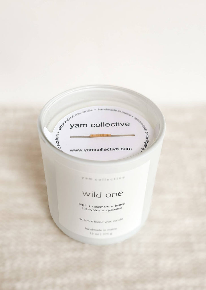 Live Free Lilac + Birch Matte White Glass Candle
