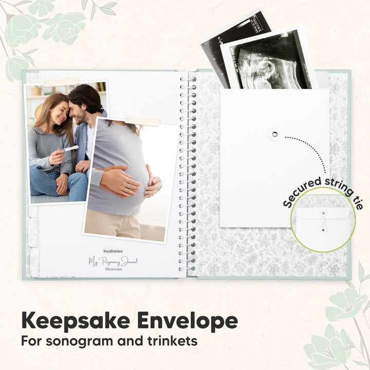 Blossom Pregnancy Journal Book for First Time Mom (Sage)