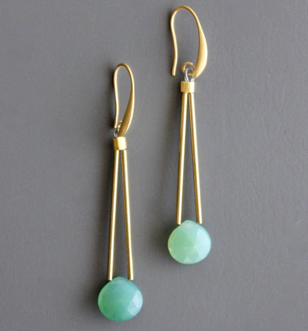 Green Onyx Drop Earrings