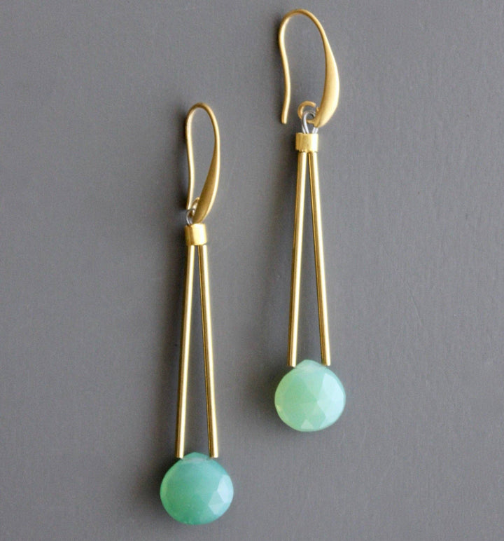 Green Onyx Drop Earrings