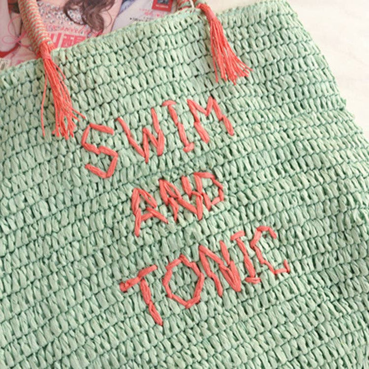 Straw Beach Tote Bag