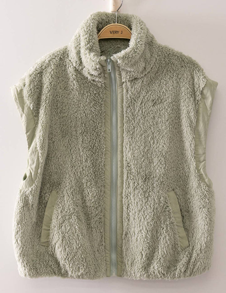 Sage Sherpa Puffer Vest