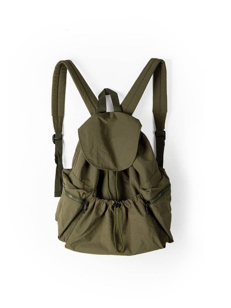 Solid Color Nylon Backpack