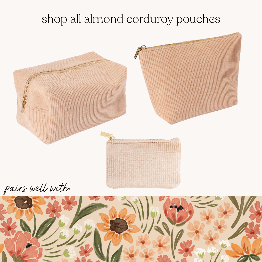 Almond Corduroy Carry-All Pouch