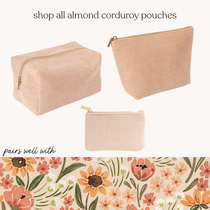 Almond Corduroy Carry-All Pouch
