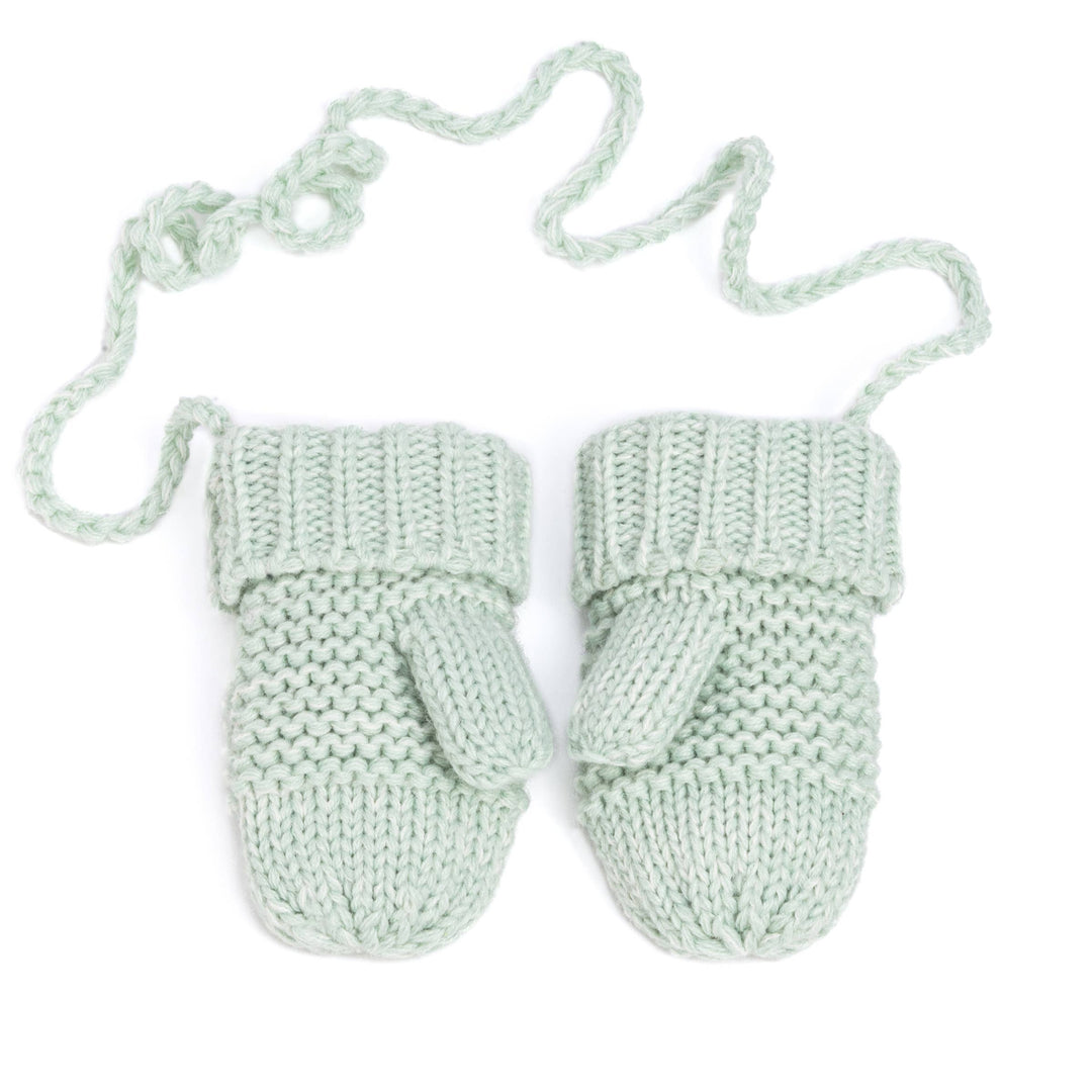 Knit Chick Mittens for Toddlers in Mint Green
