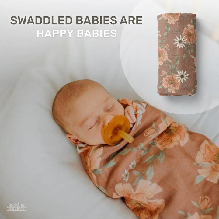 Peony Blooms Swaddle Baby Blanket