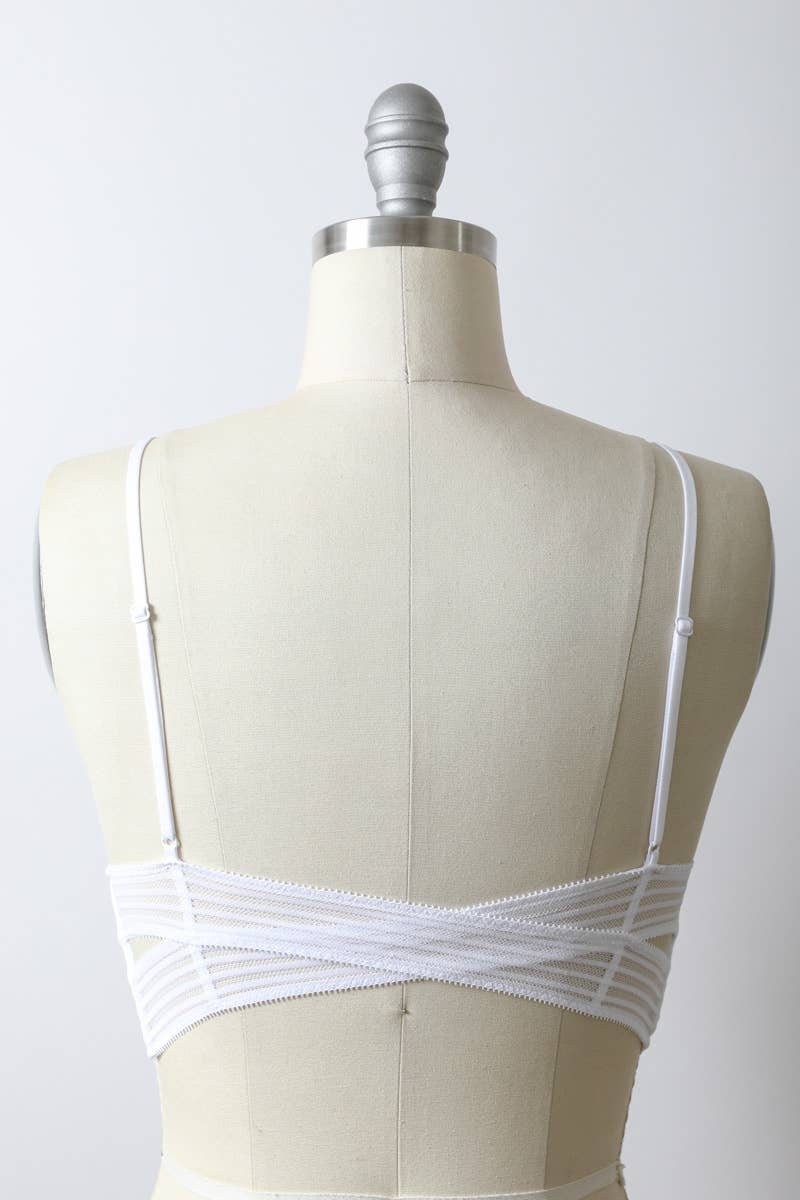 White Aztec Pattern Mesh Bohemian Brami