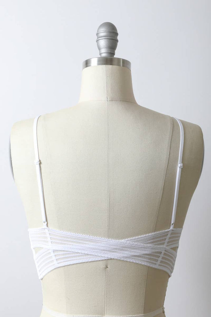 White Aztec Pattern Mesh Bohemian Brami