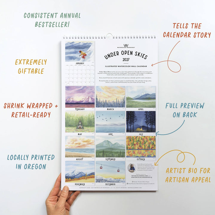 2027 Wall Calendar | Watercolor Landscapes