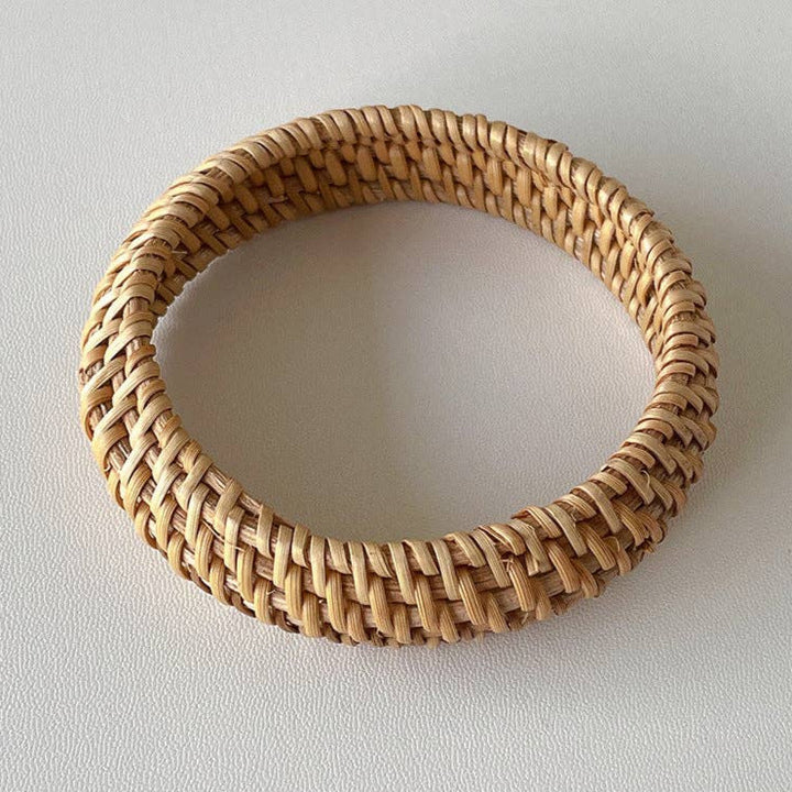 Vintage Straw Braided Round Bracelets
