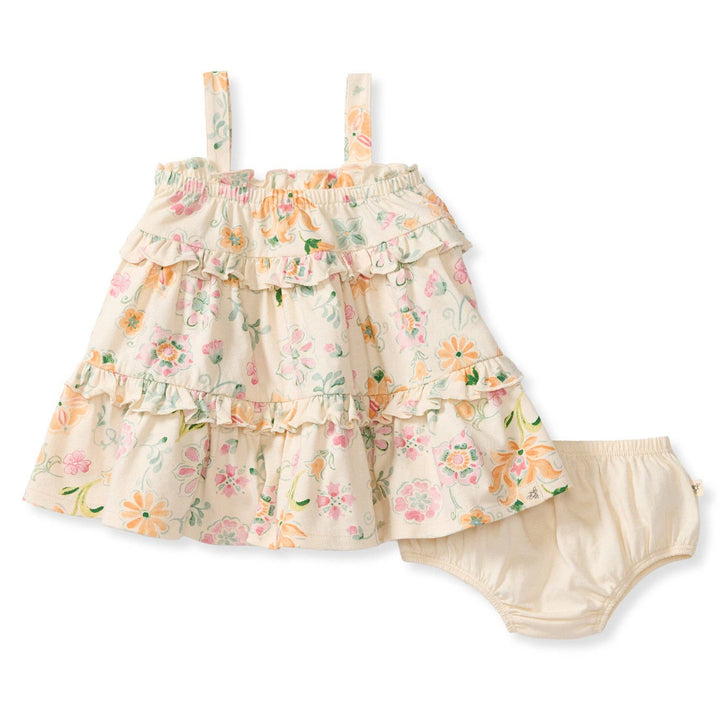 Mediterranean Floral Organic Cotton Dress