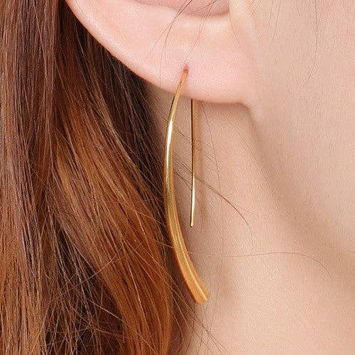 18K Gold PVD Plated Waterproof Stainless Steel Hoop Earrings