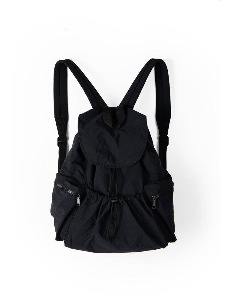 Solid Color Nylon Backpack