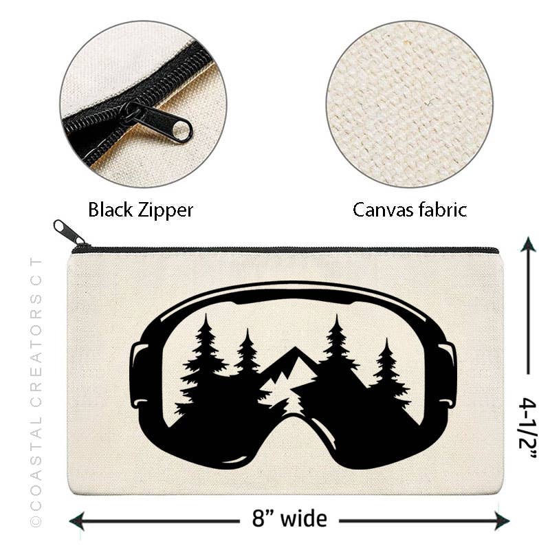 Ski Goggles Mask Multi-Use Canvas Zipper Bag