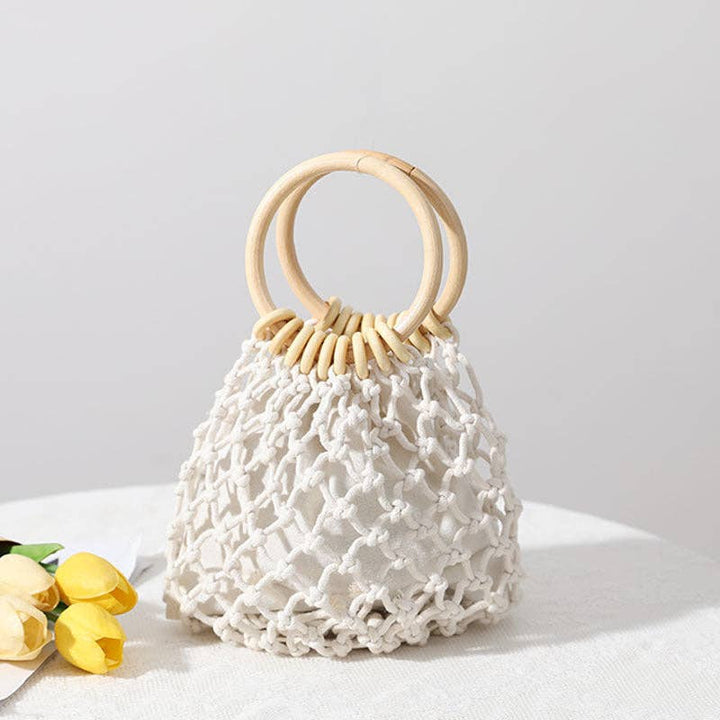 Round Handle Beach Handbag