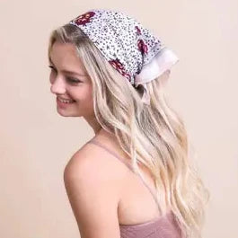Orchid Floral Print White Bandana