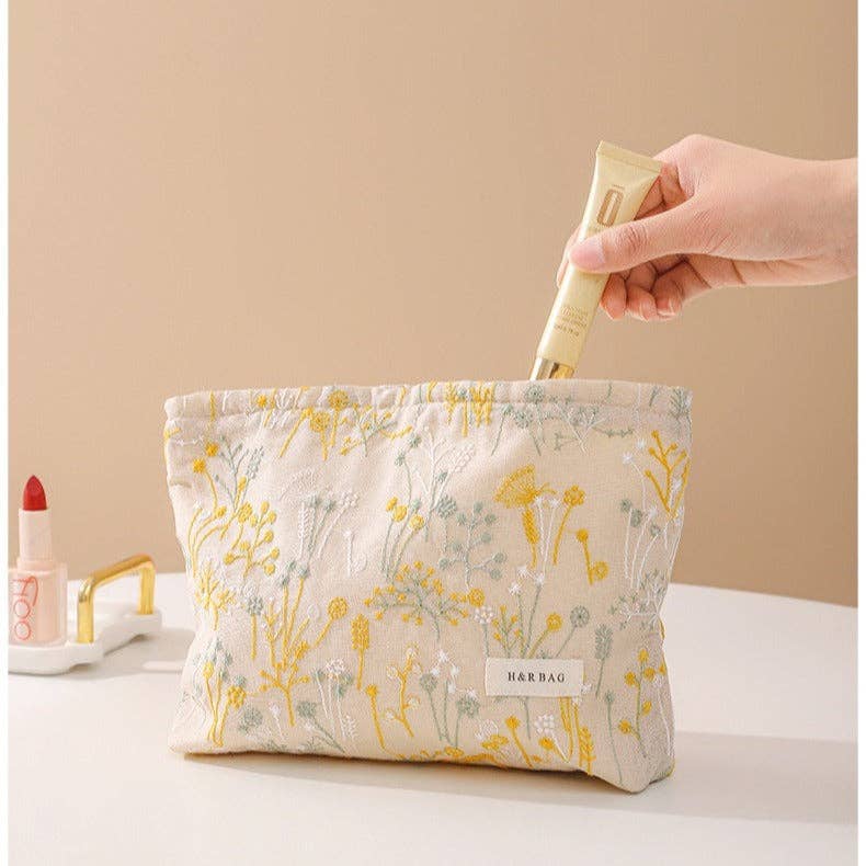 Colorful Embroidery Portable Cosmetic Bag