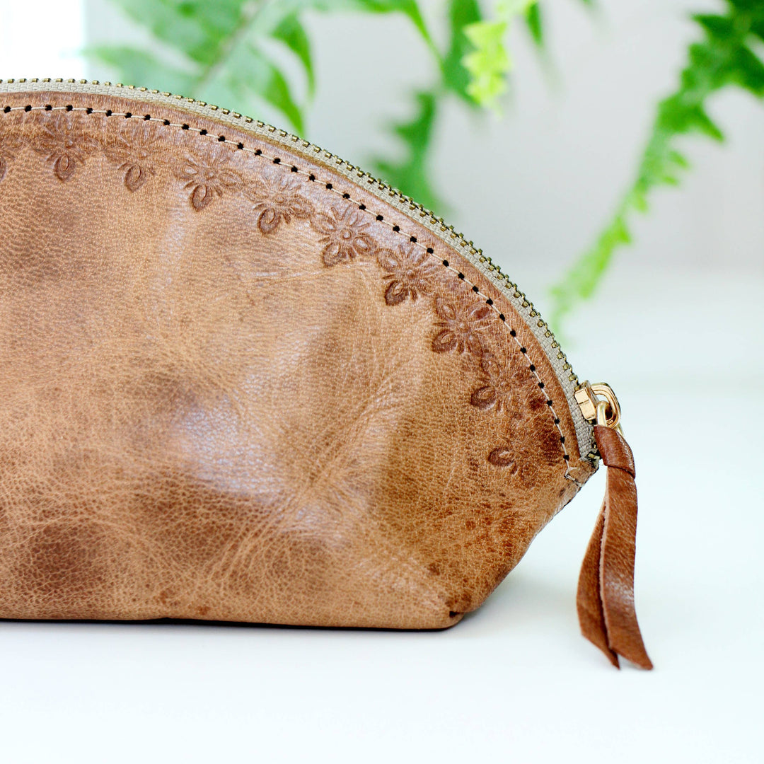 Blossom Leather Travel Pouch